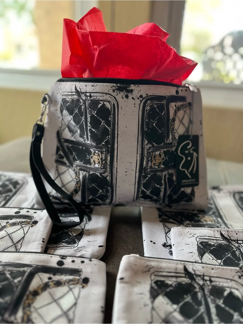 Black & White Print Cosmetic Bag